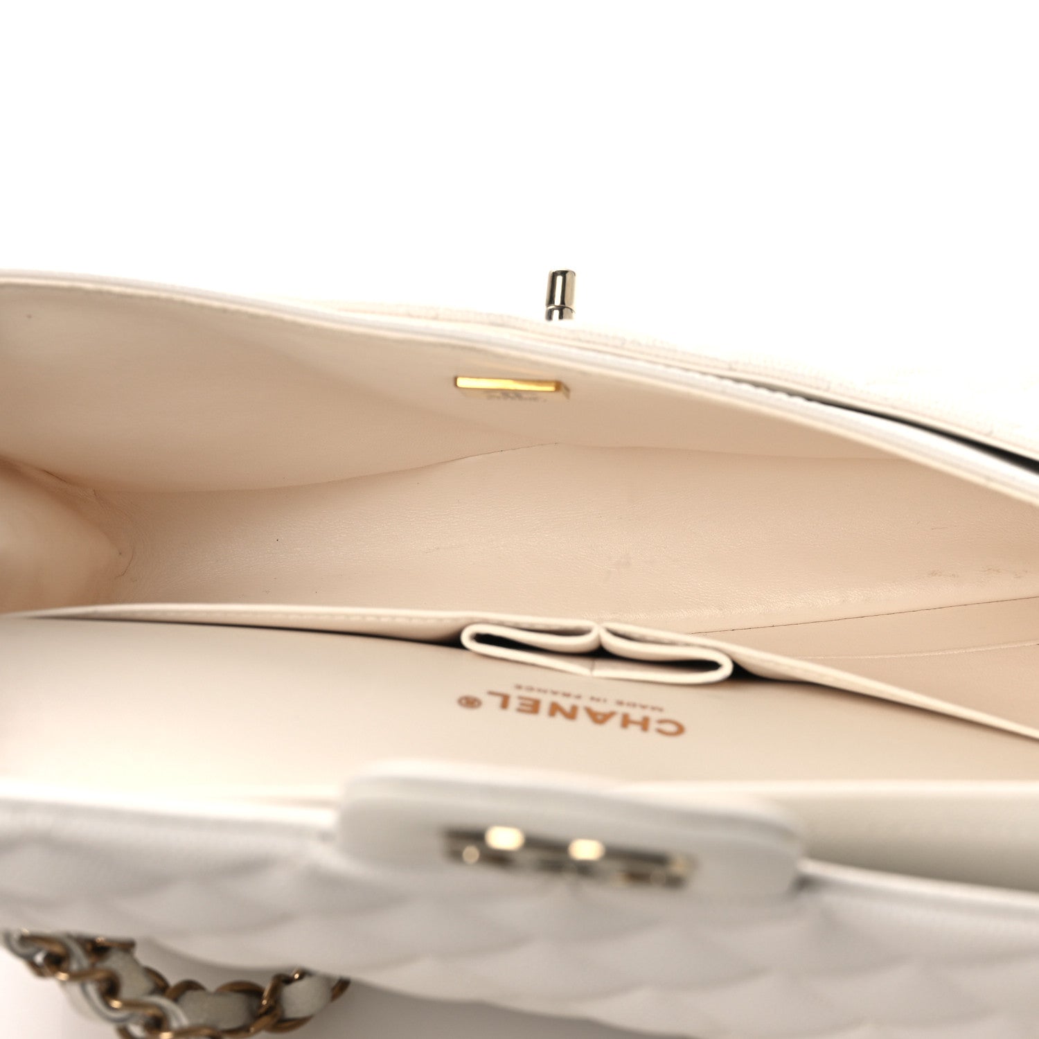 Chanel Caviar Quilted Medium Double Flap White