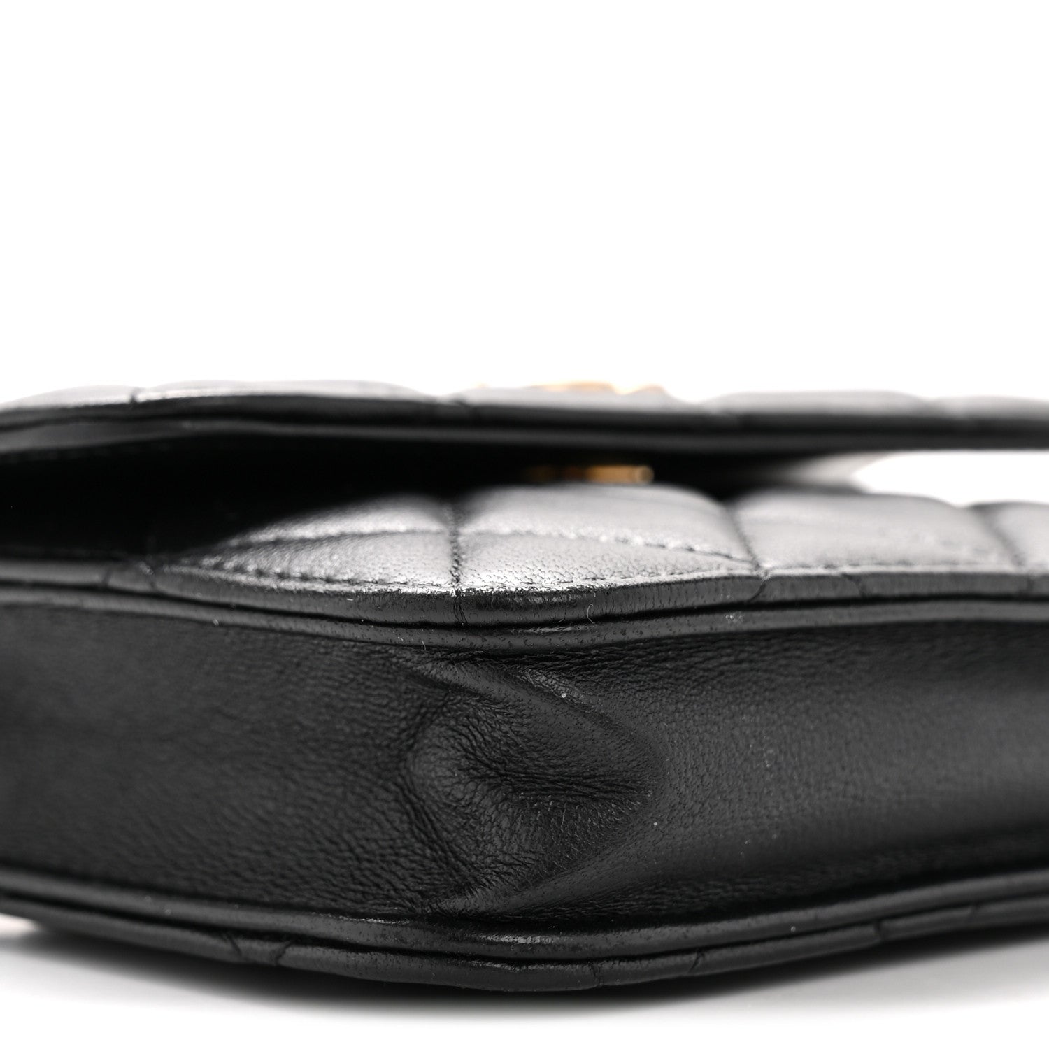 Chanel Lambskin Quilted Pearl Crush Flap With Chain Black