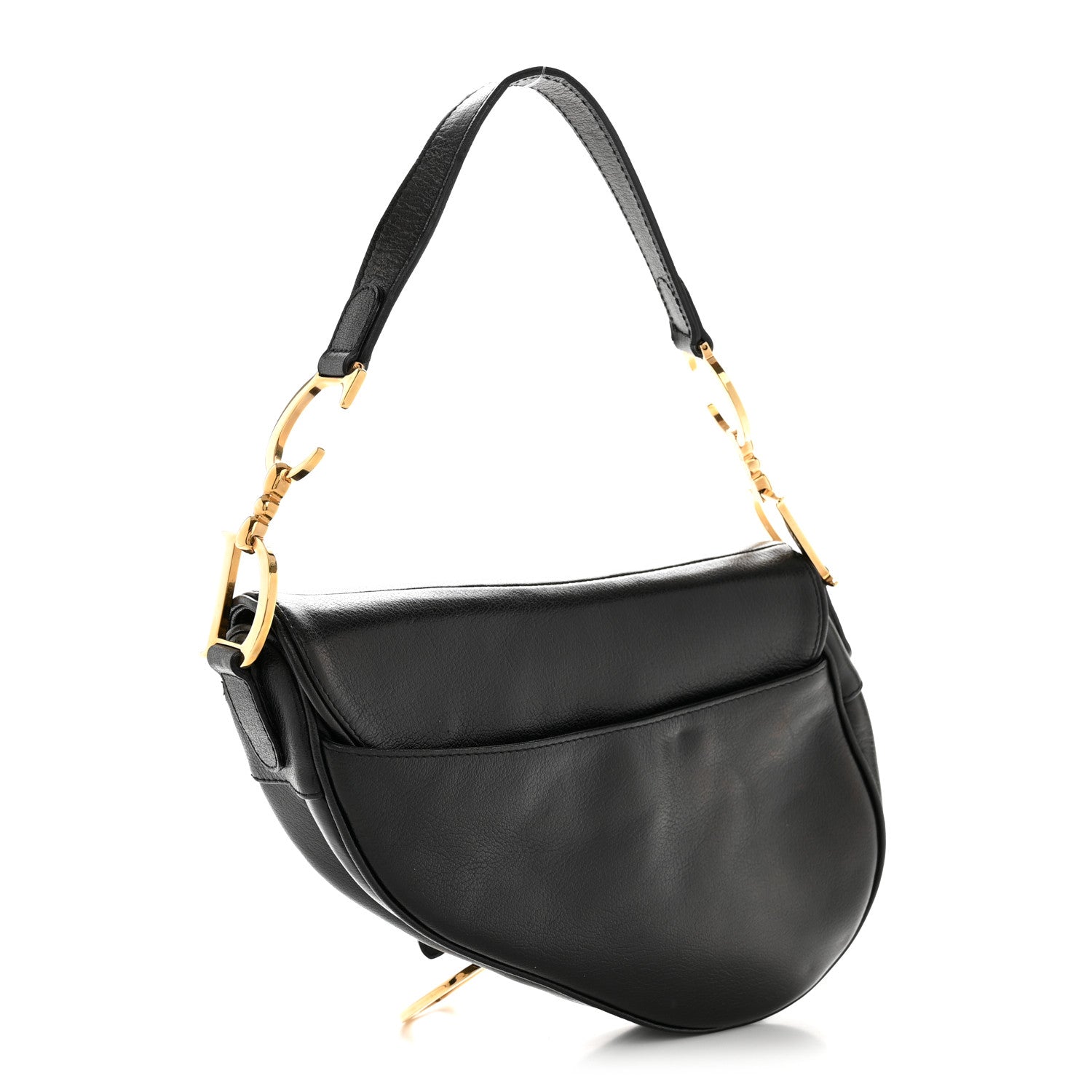 Christian Dior Shiny Goatskin  Saddle Bag Black