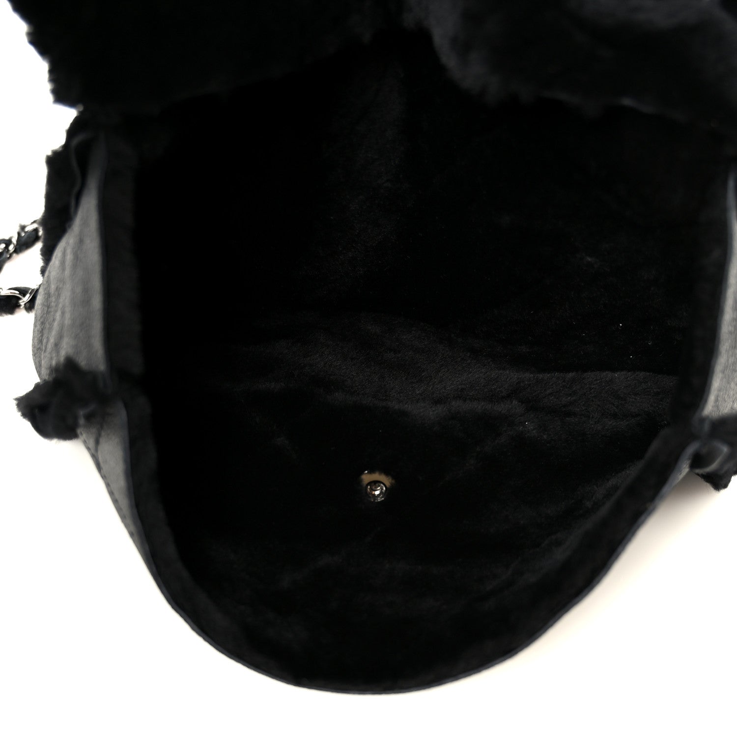 Chanel Shearling Quilted Medium Single Flap Black