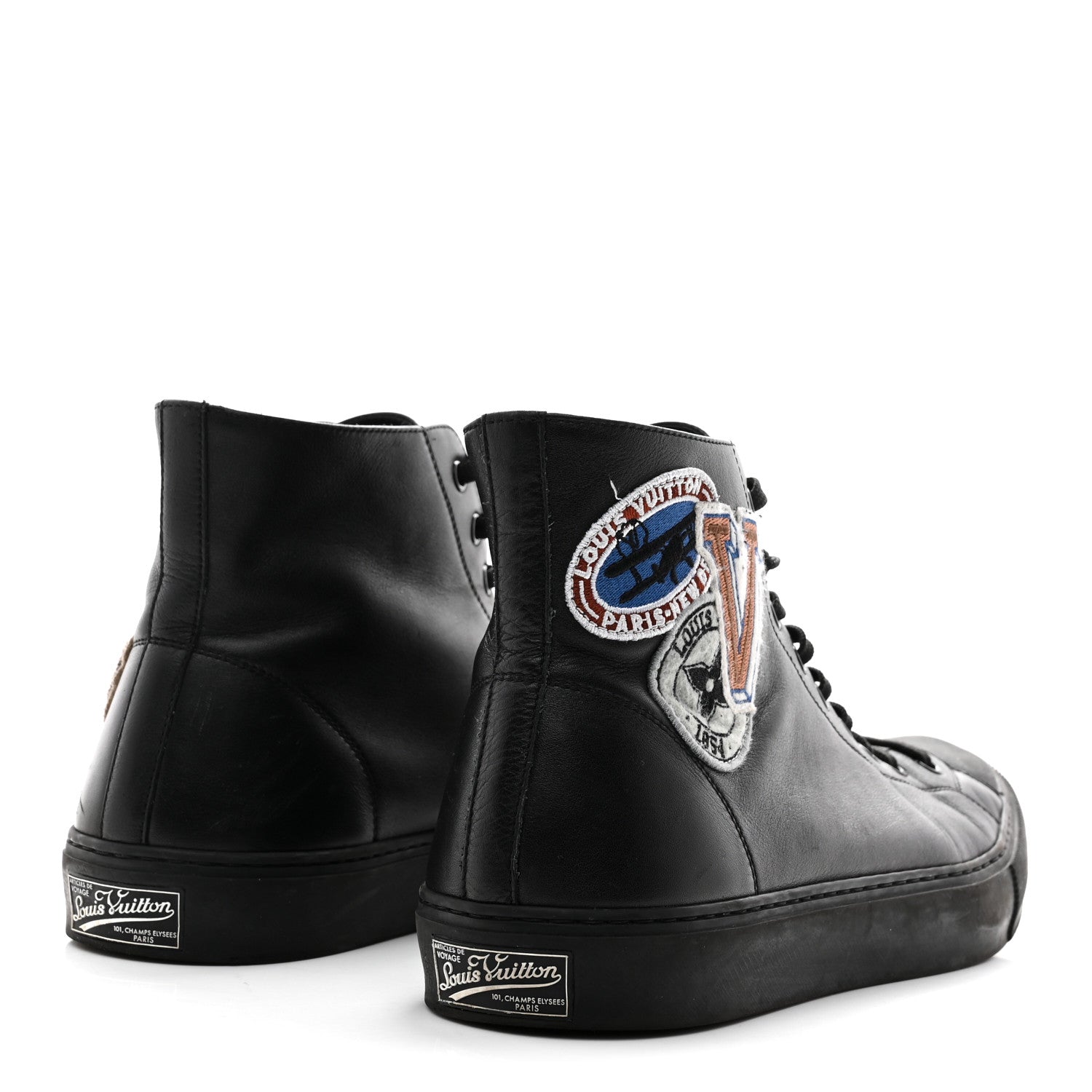Louis Vuitton Calfskin LV League Tattoo Sneaker Boots 8.5 Black