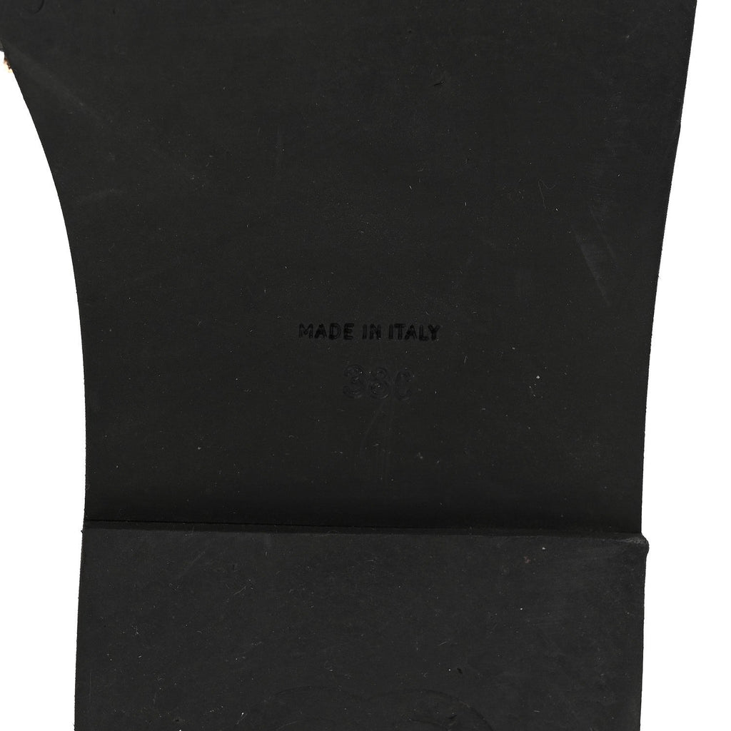 Lambskin Chain Cork Slide Sandals 38 Black