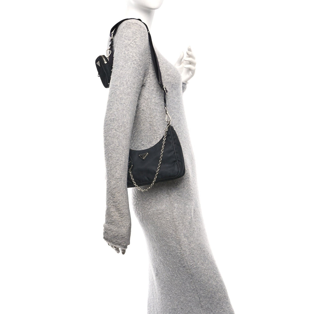 Prada Re-Nylon Saffiano Re-Edition 2005 Shoulder Bag Black