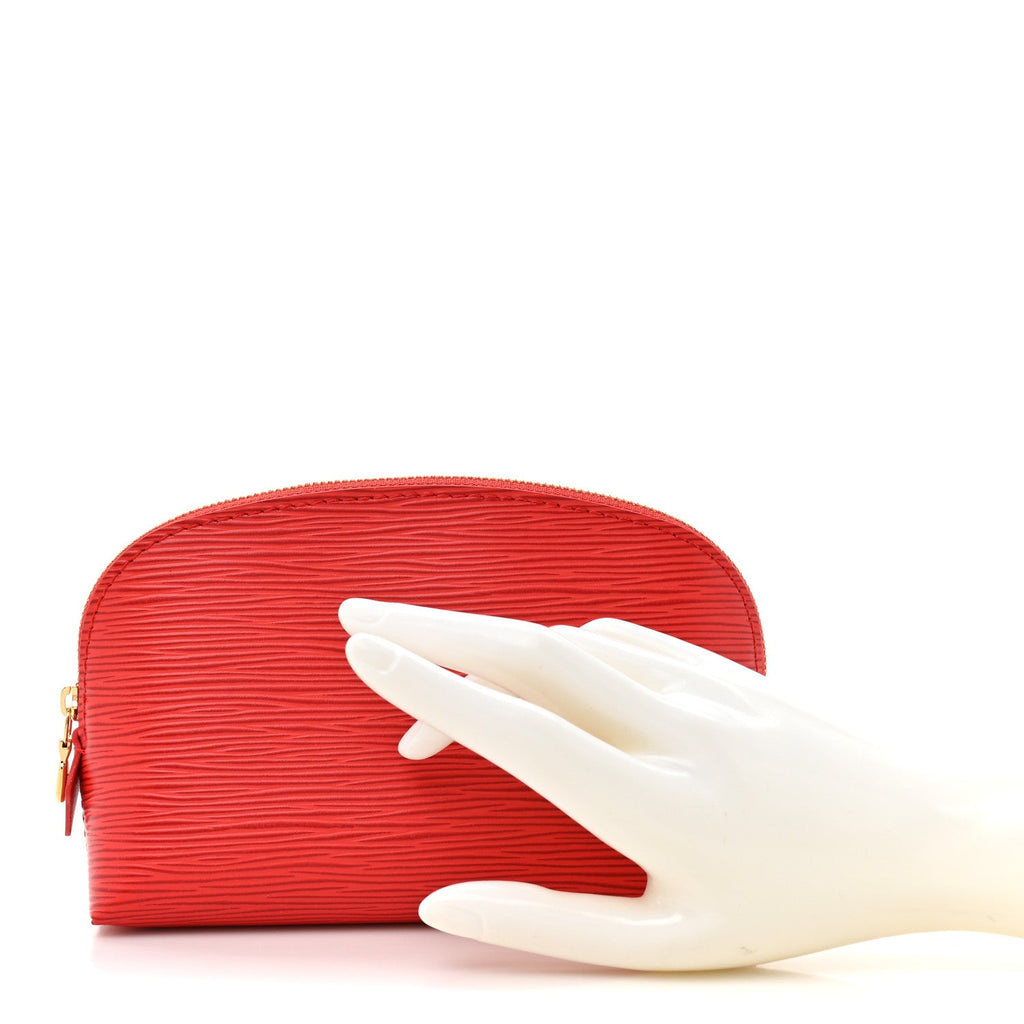 Louis Vuitton Epi Cosmetic Pouch PM Rouge Louis