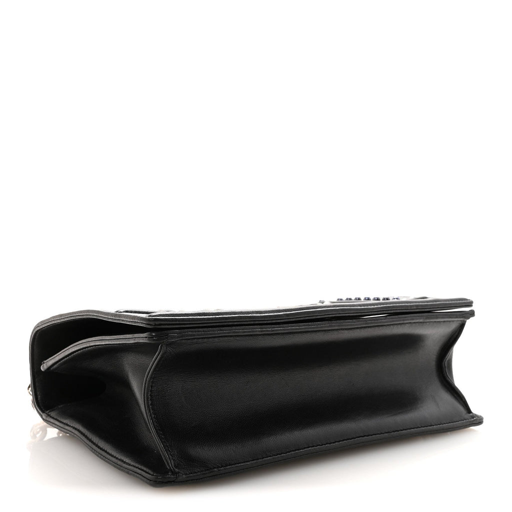 Christian Dior Lambskin Multi Studded Medium Diorama Flap Bag Black