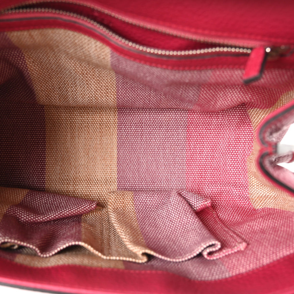 Gucci Cellarius Calfskin Small Bamboo Daily Top Handle Bag  Dark Pink