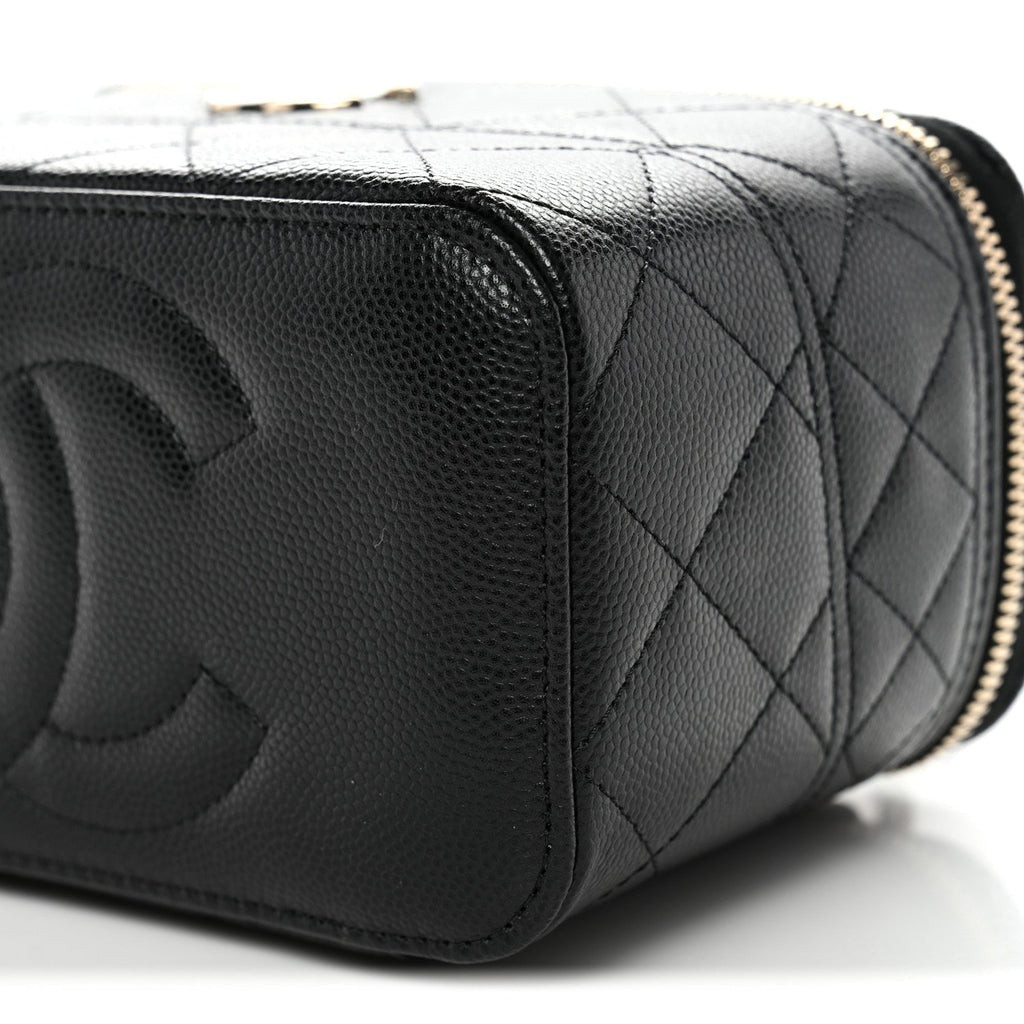 Chanel Caviar Quilted Trendy Handle Mini Vanity Black