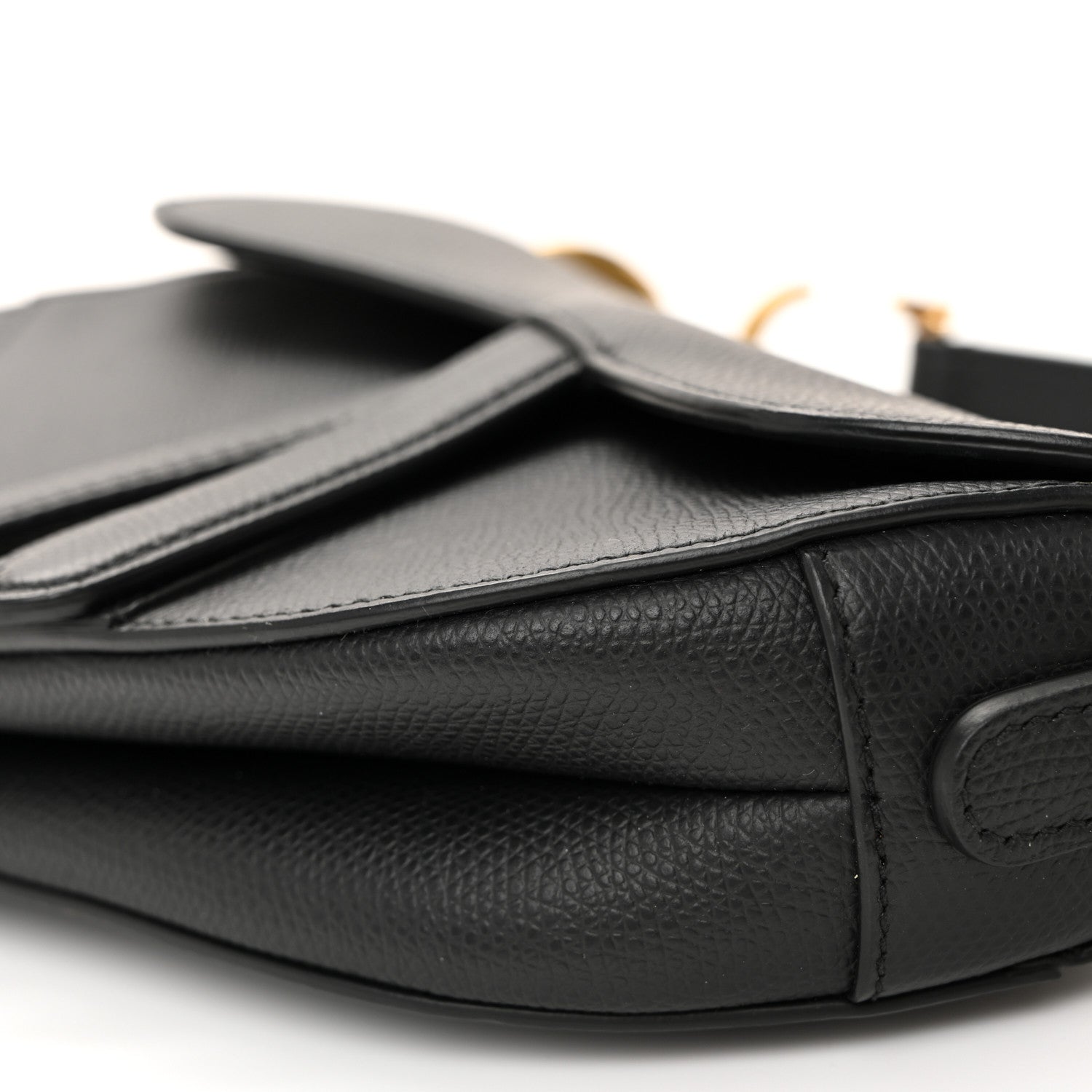 Christian Dior Grained Calfskin Mini Saddle Bag Black