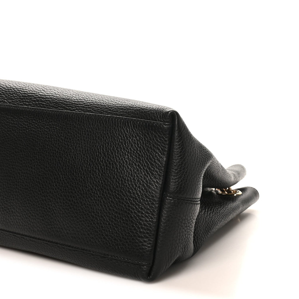 Gucci Pebbled Calfskin Medium Soho Chain Shoulder Bag Black