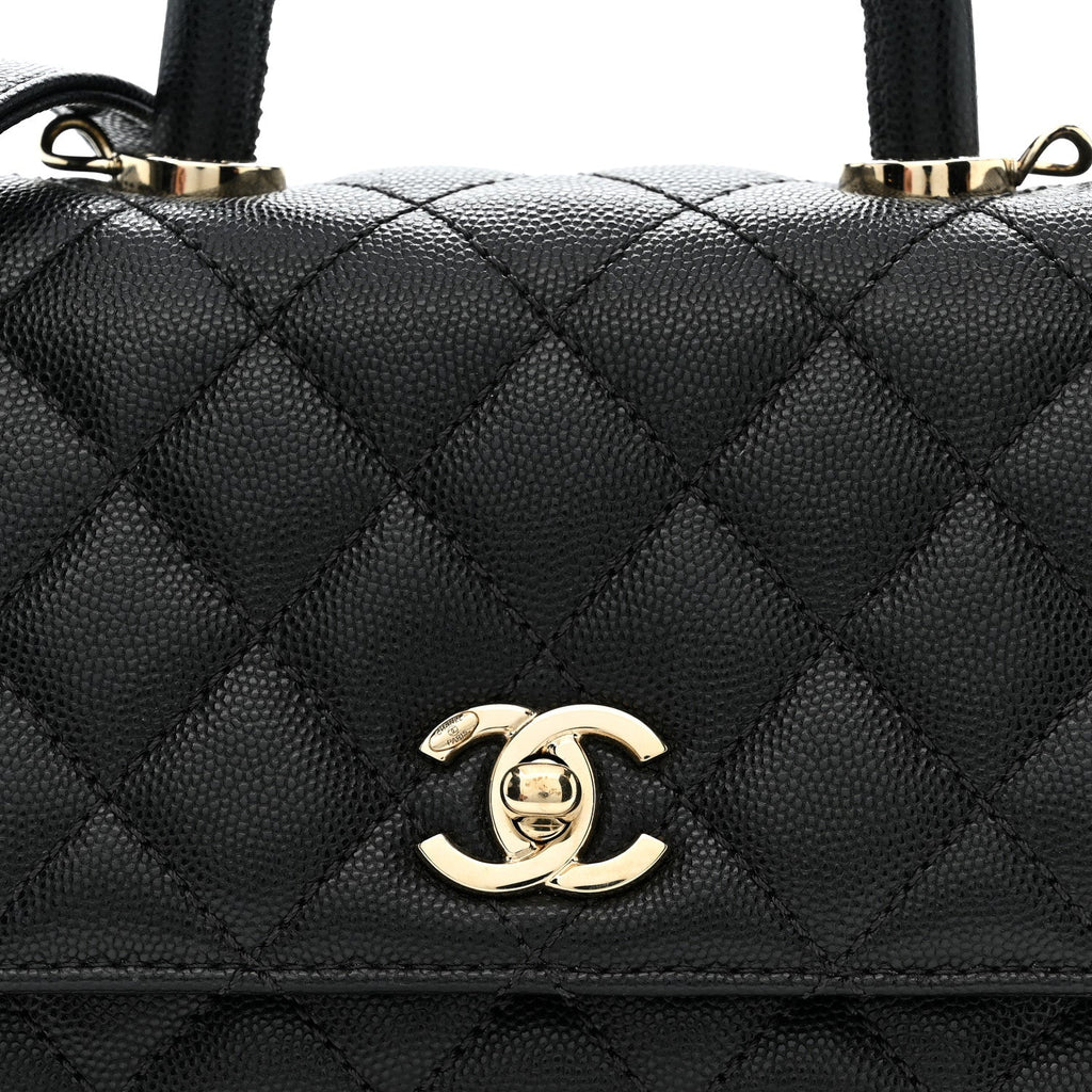 Chanel Caviar Quilted Extra Mini Coco Handle Flap Black