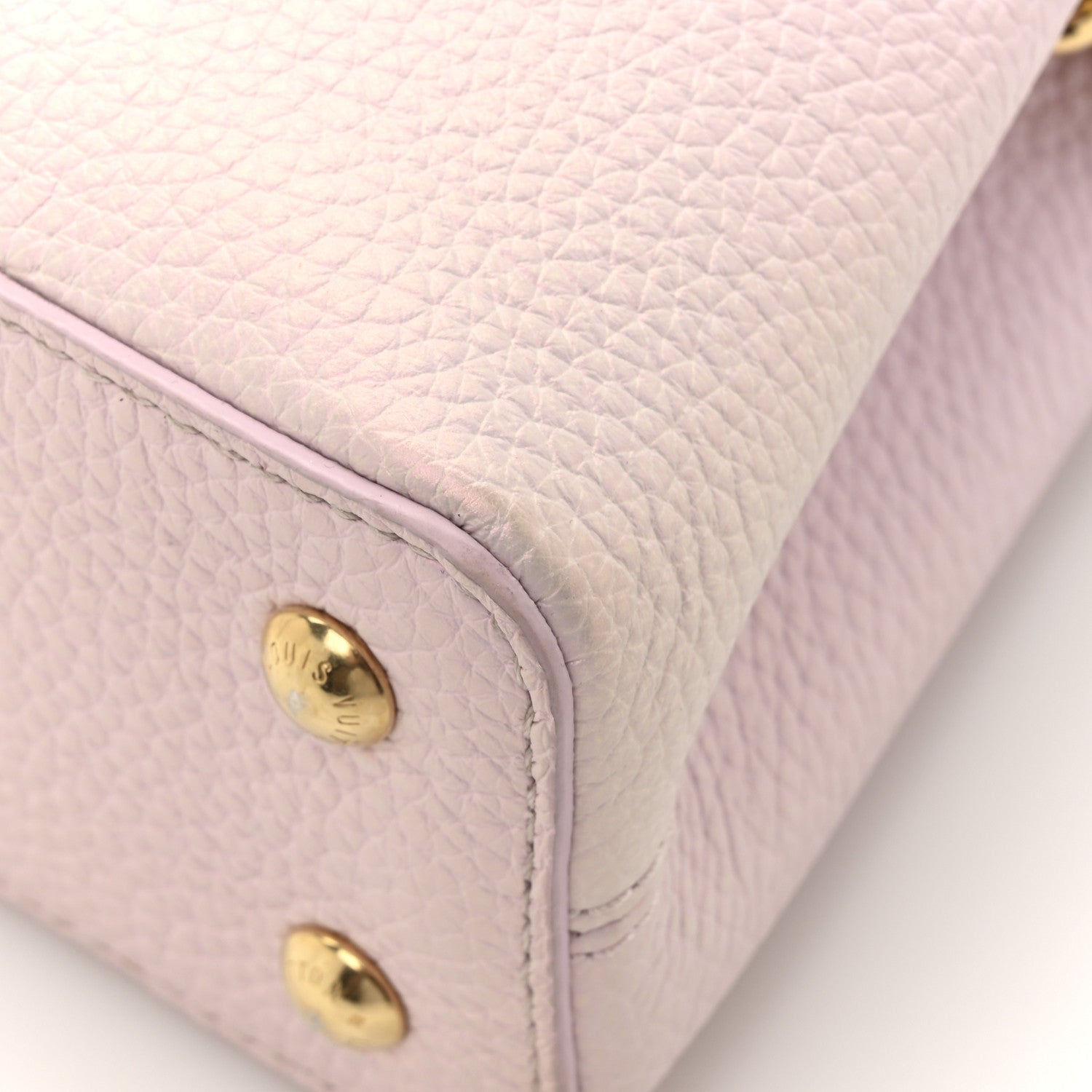 Louis Vuitton Taurillon LV Ski Capucines Mini Pearly Lilac