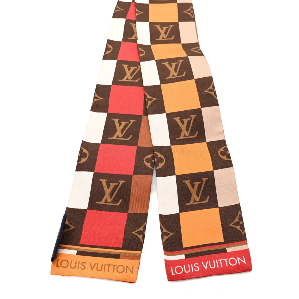 Louis Vuitton Silk Monogram Check Bandeau Beige