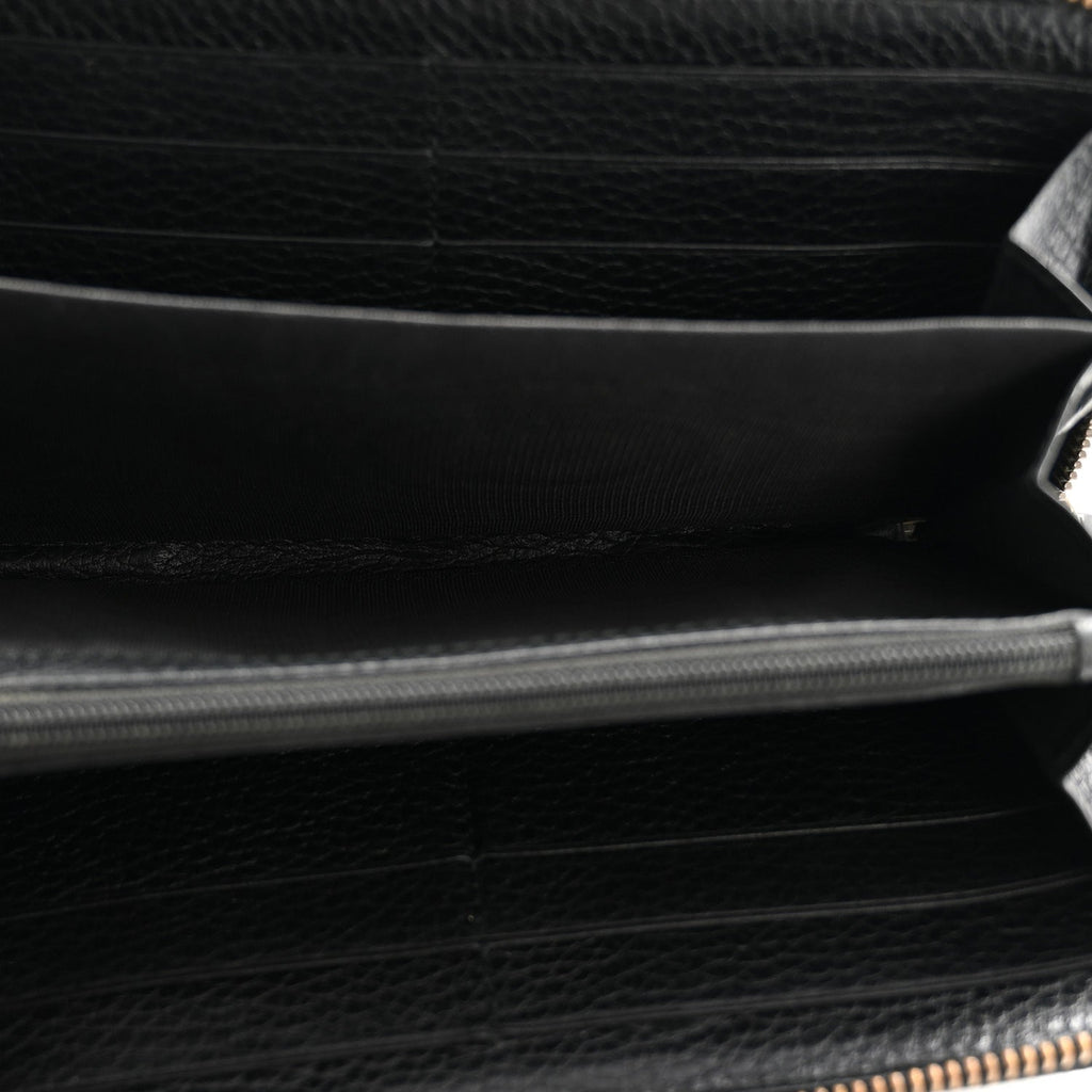 Gucci Calfskin Butterfly Zip Around Wallet Black