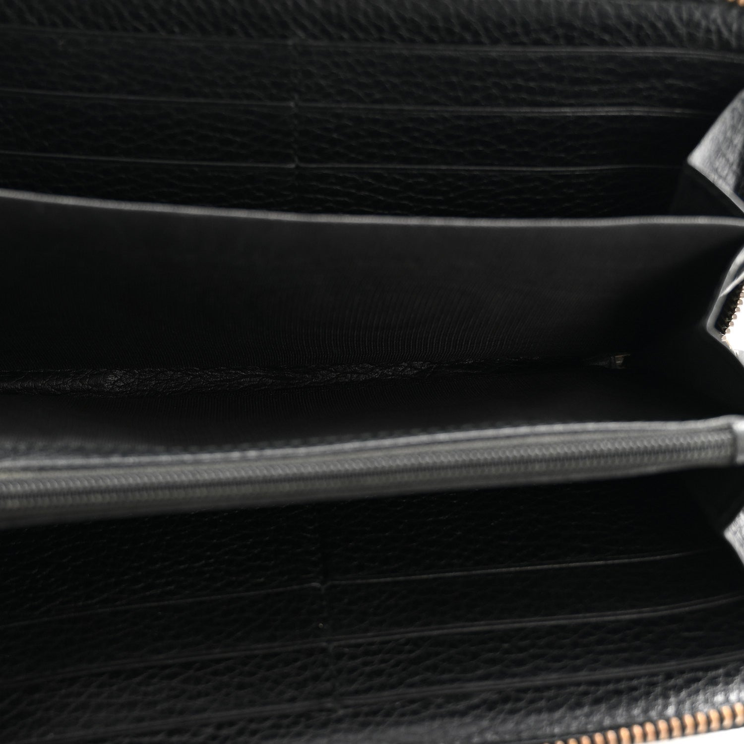 Gucci Calfskin Butterfly Zip Around Wallet Black
