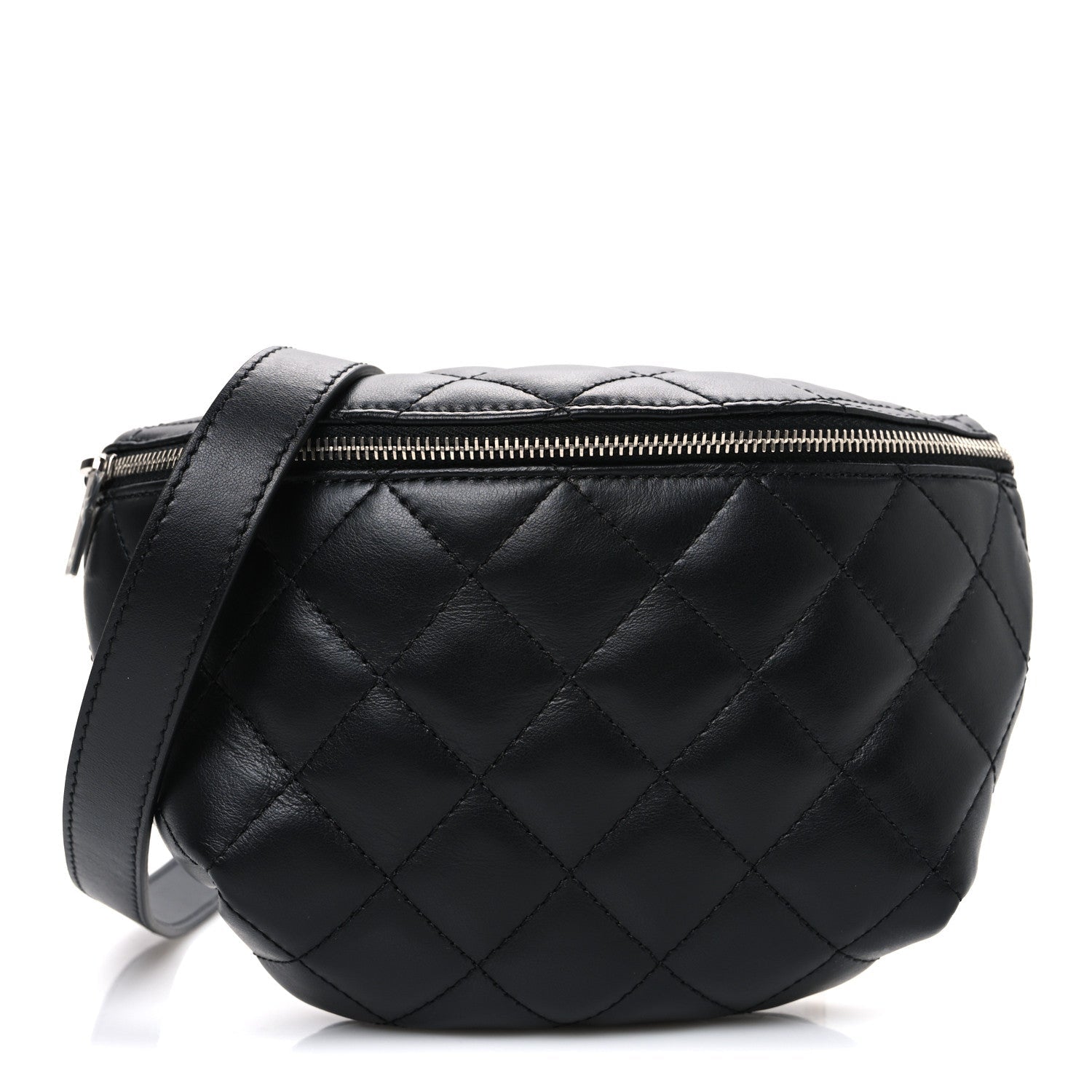 Chanel Lambskin Quilted Waist Belt Bag Black