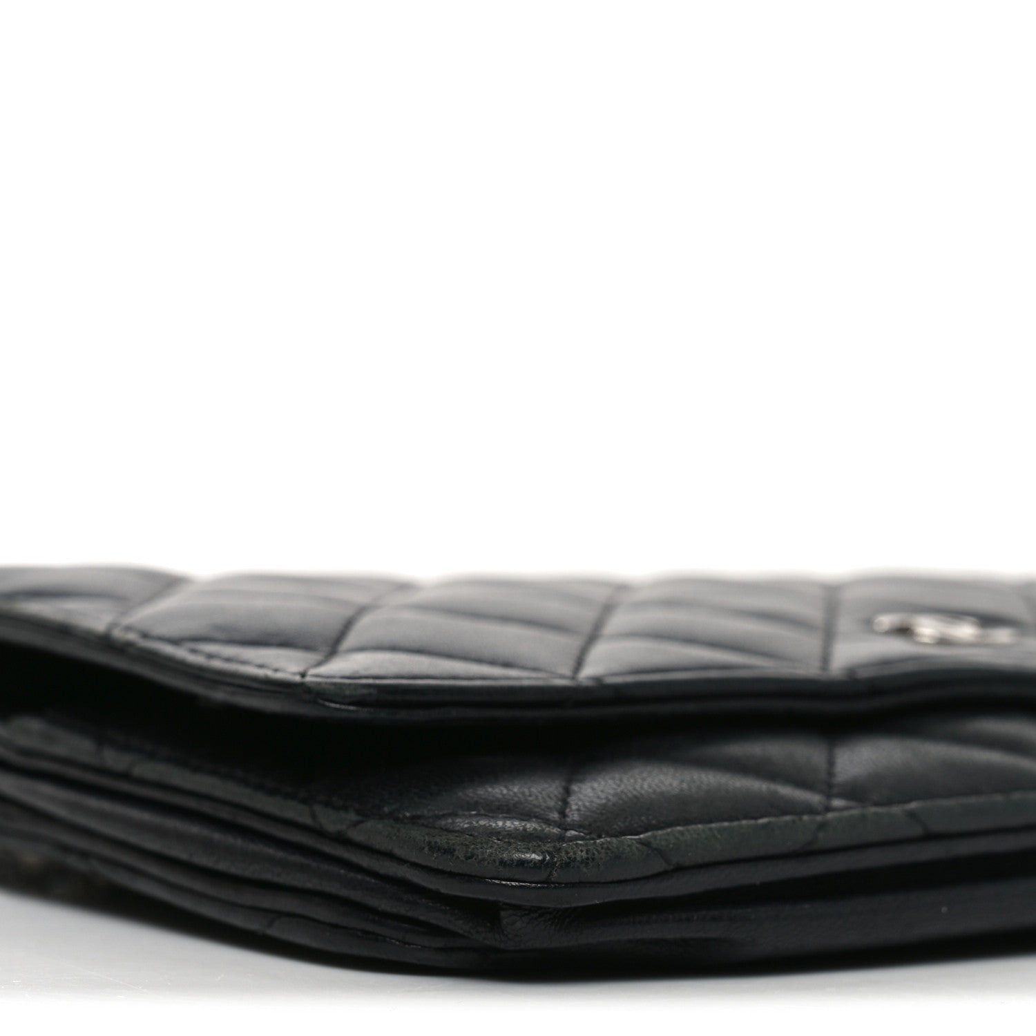 Chanel Lambskin Quilted Wallet On Chain WOC Black