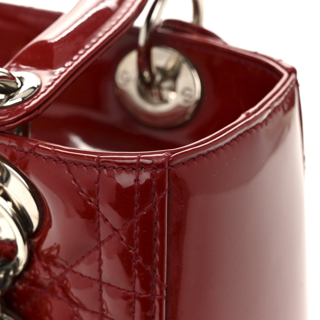 Christian Dior Patent Cannage Medium Lady Dior Red