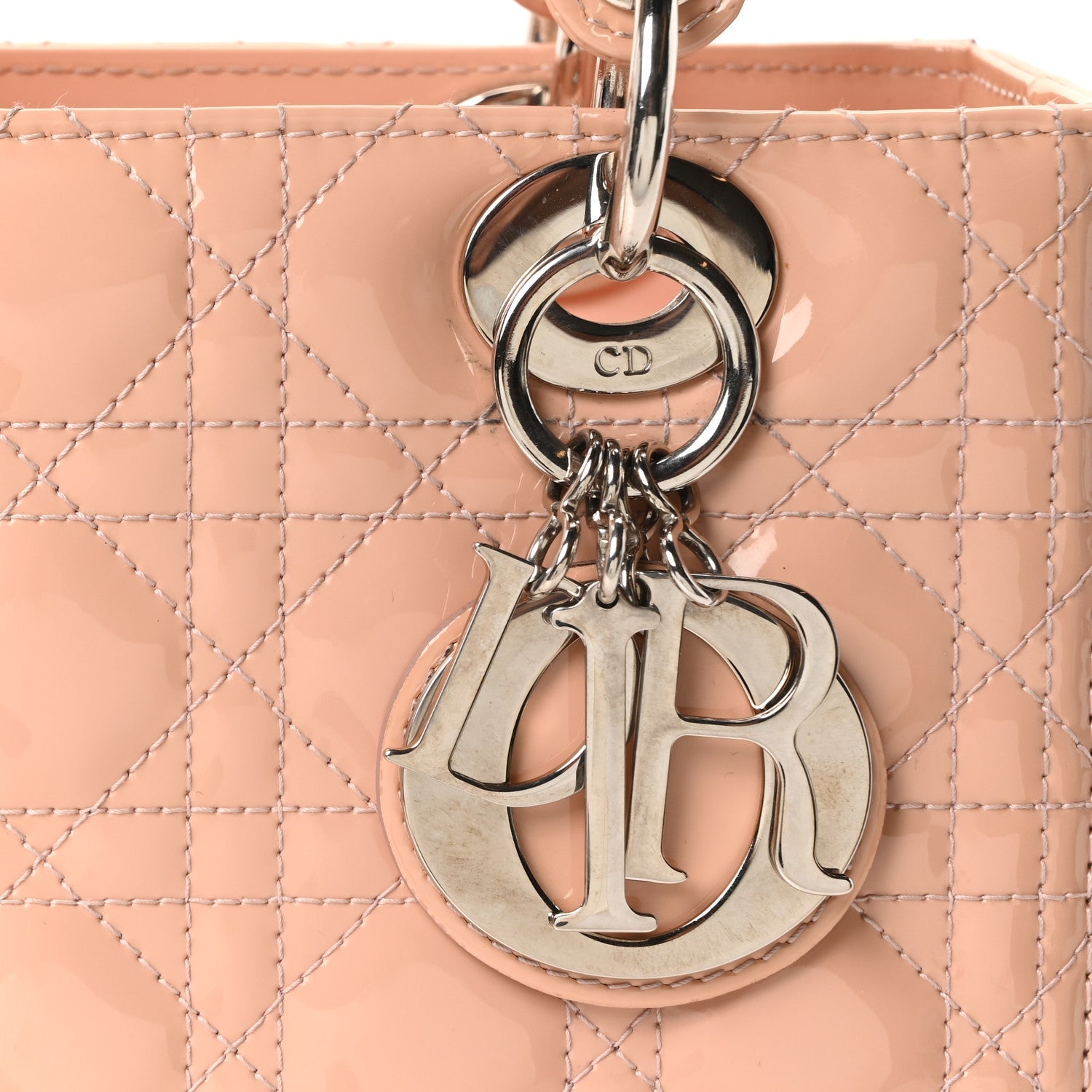 Christian Dior Patent Cannage Medium Lady Dior Light Pink