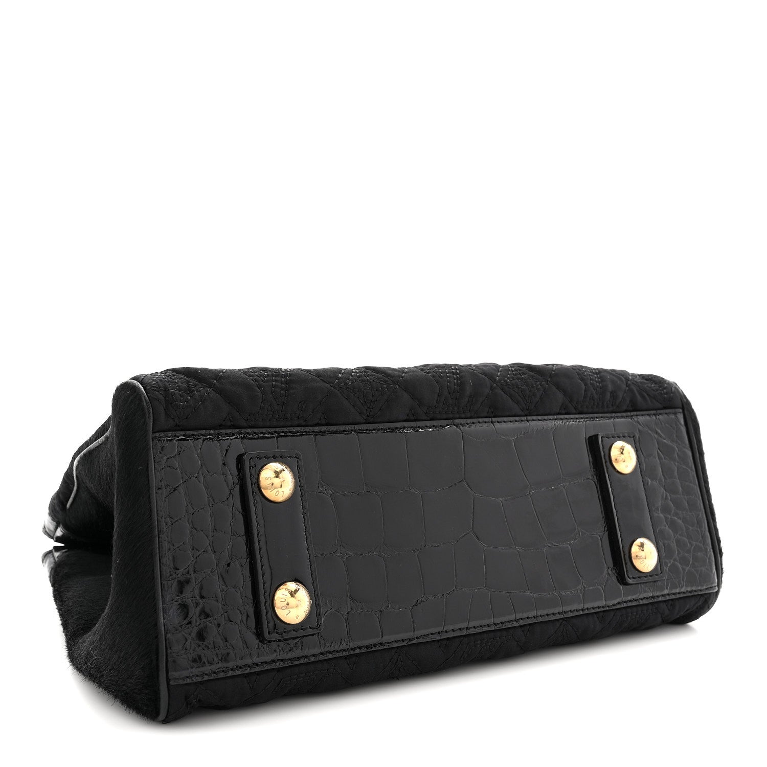 Louis Vuitton Monogram Silk Pony Hair Alligator Trim Linda Black