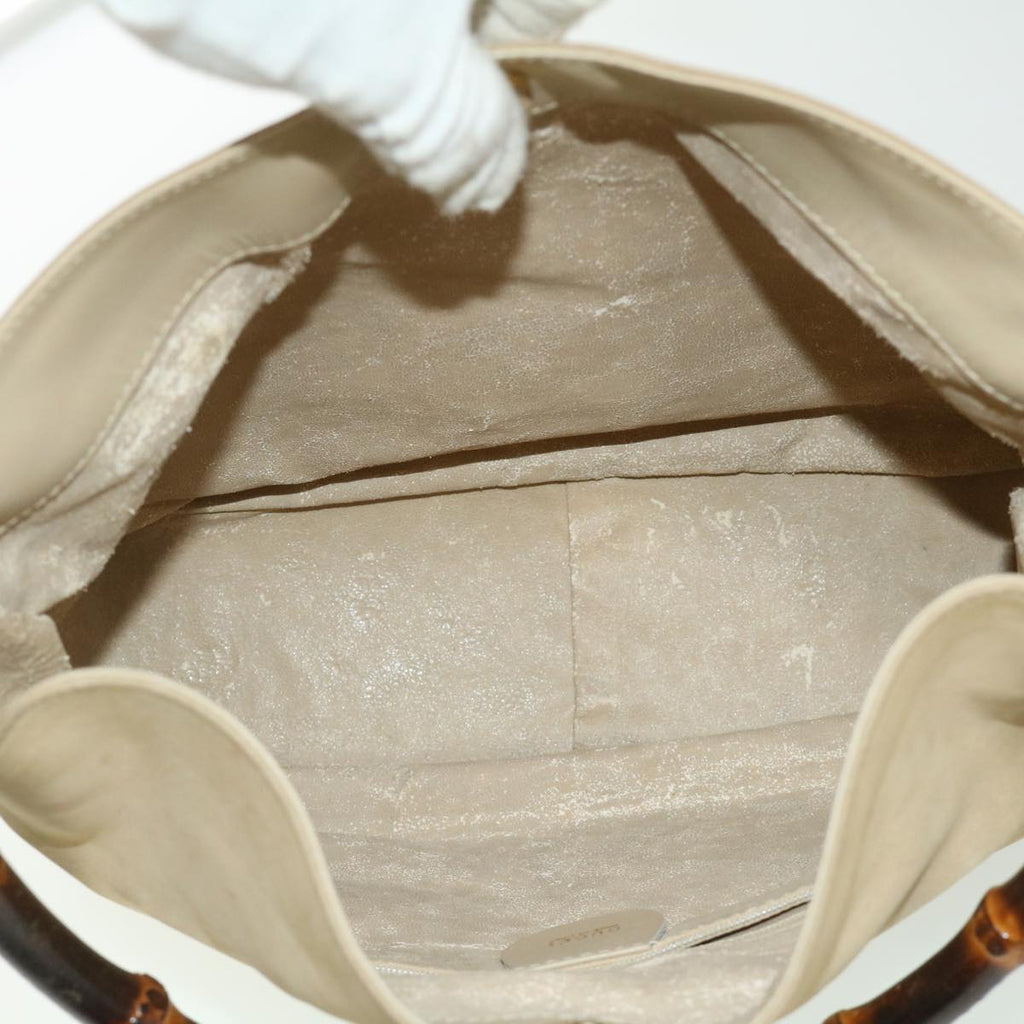 GUCCI Bamboo Hand Bag cotton Beige 00117321638  31581