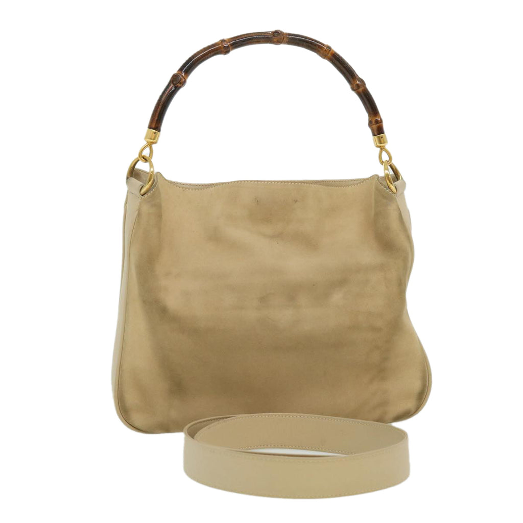 GUCCI Bamboo Hand Bag cotton Beige 00117321638  31581
