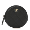 Caviar Quilted Zip Around Classic Coin Purse Black