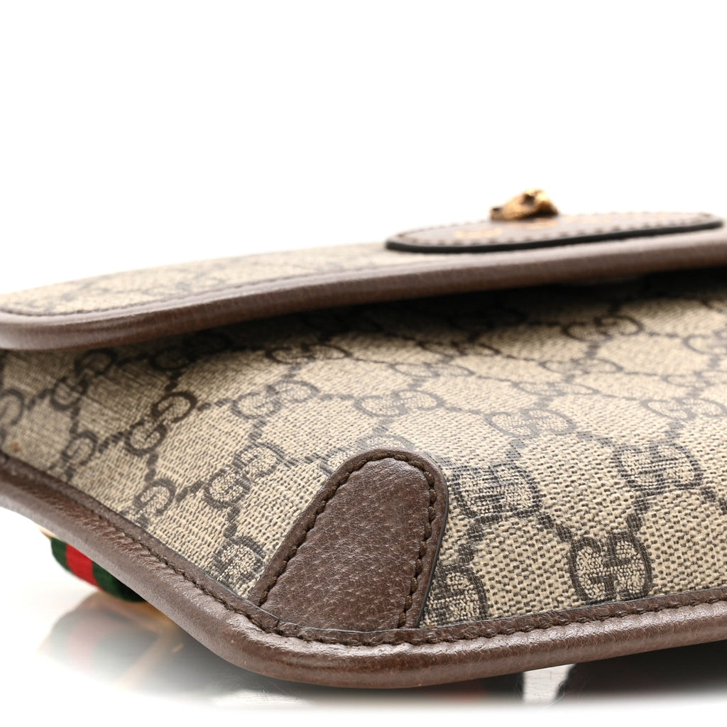 Gucci GG Supreme Monogram Neo Vintage Web Belt Bag Brown