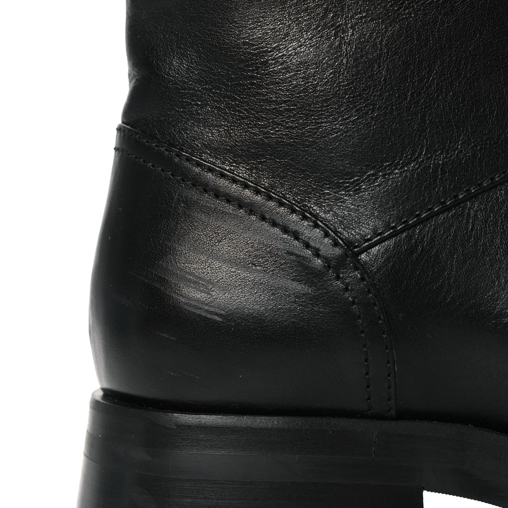 Calfskin Knit CC Short Boots 41 Black
