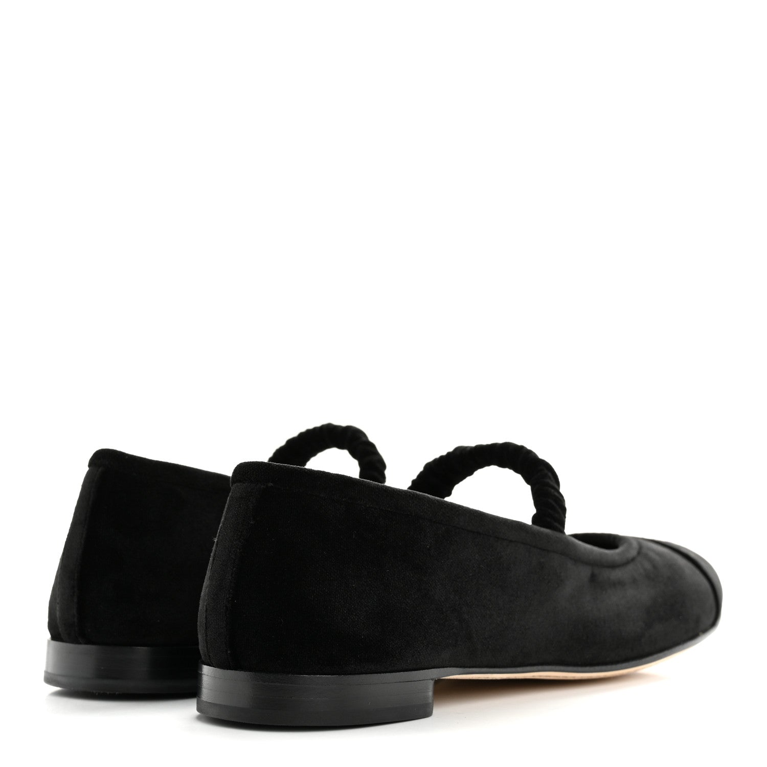 Chanel Velvet Mary Jane Flats 39 Black