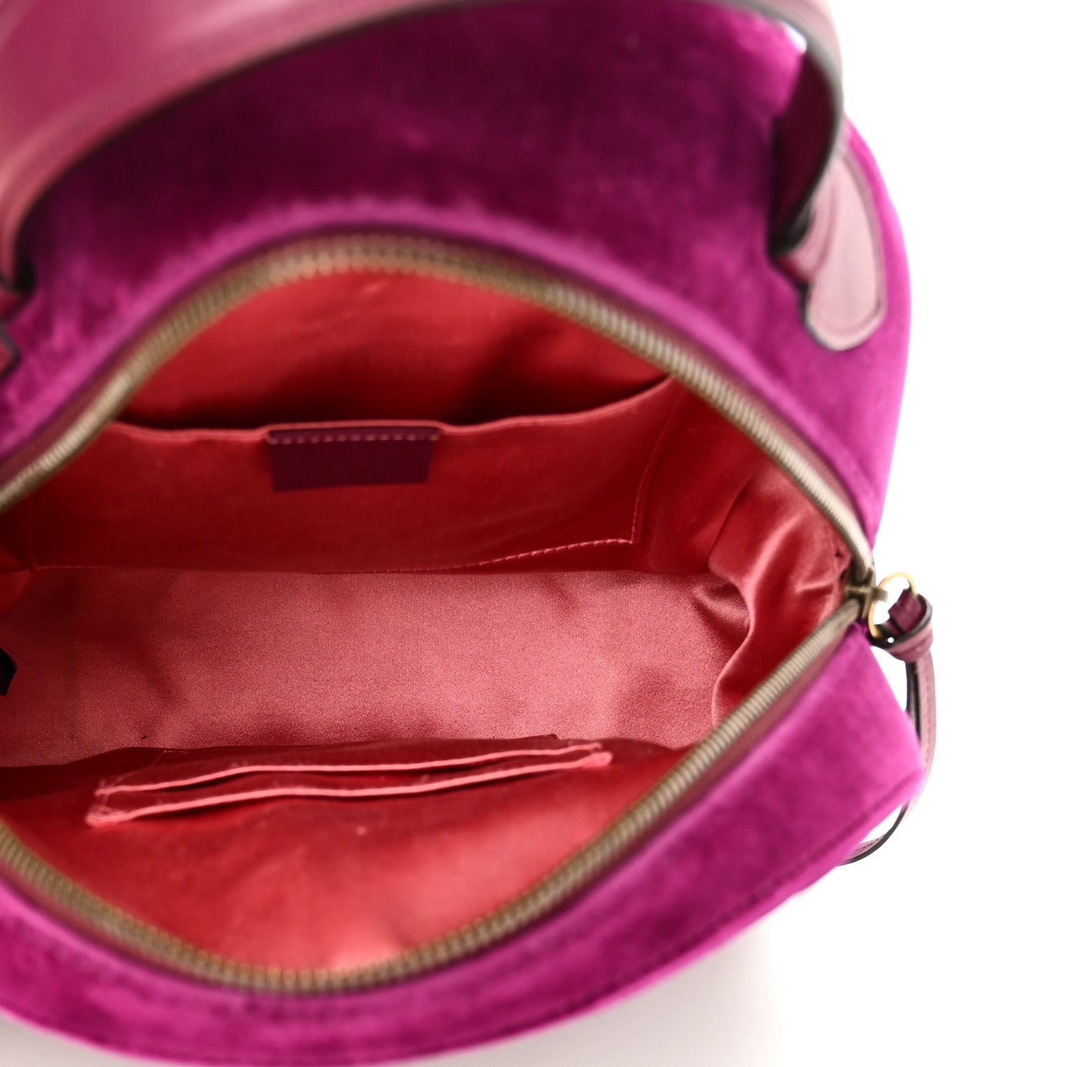 Gucci Velvet Matelasse GG Marmont Dome Backpack Fuchsia Violet Cyclamen