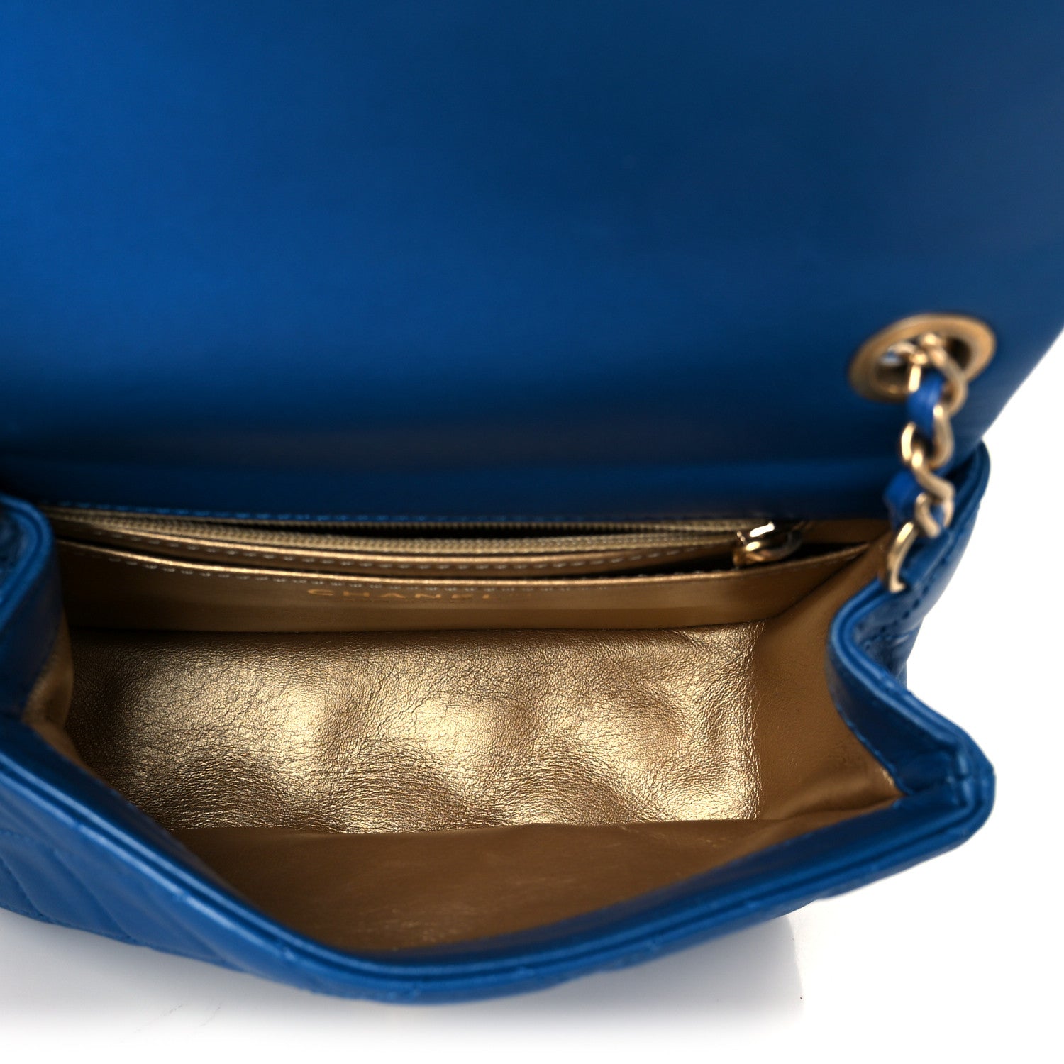 Chanel Lambskin Quilted Mini Pearl Crush Flap Blue