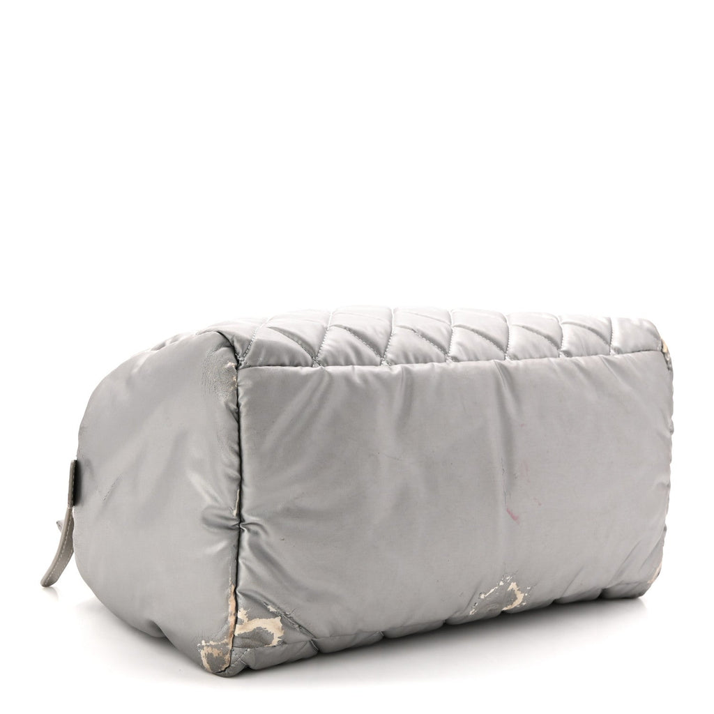 Chanel Nylon Coco Cocoon Zipped Tote Silver