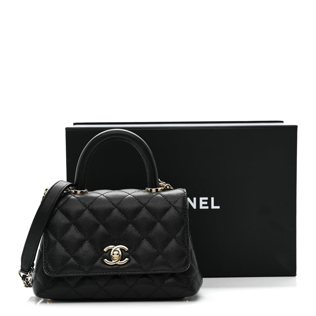 Chanel Caviar Quilted Extra Mini Coco Handle Flap Black