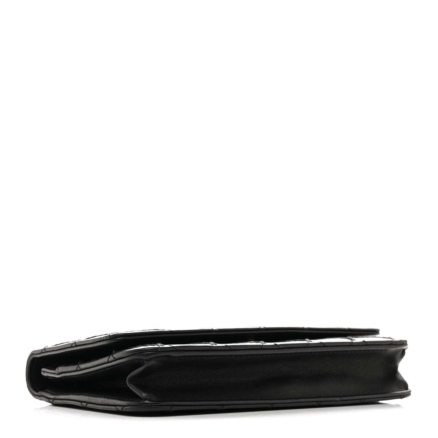 Chanel Calfskin Whipstitch Wallet On Chain WOC Black