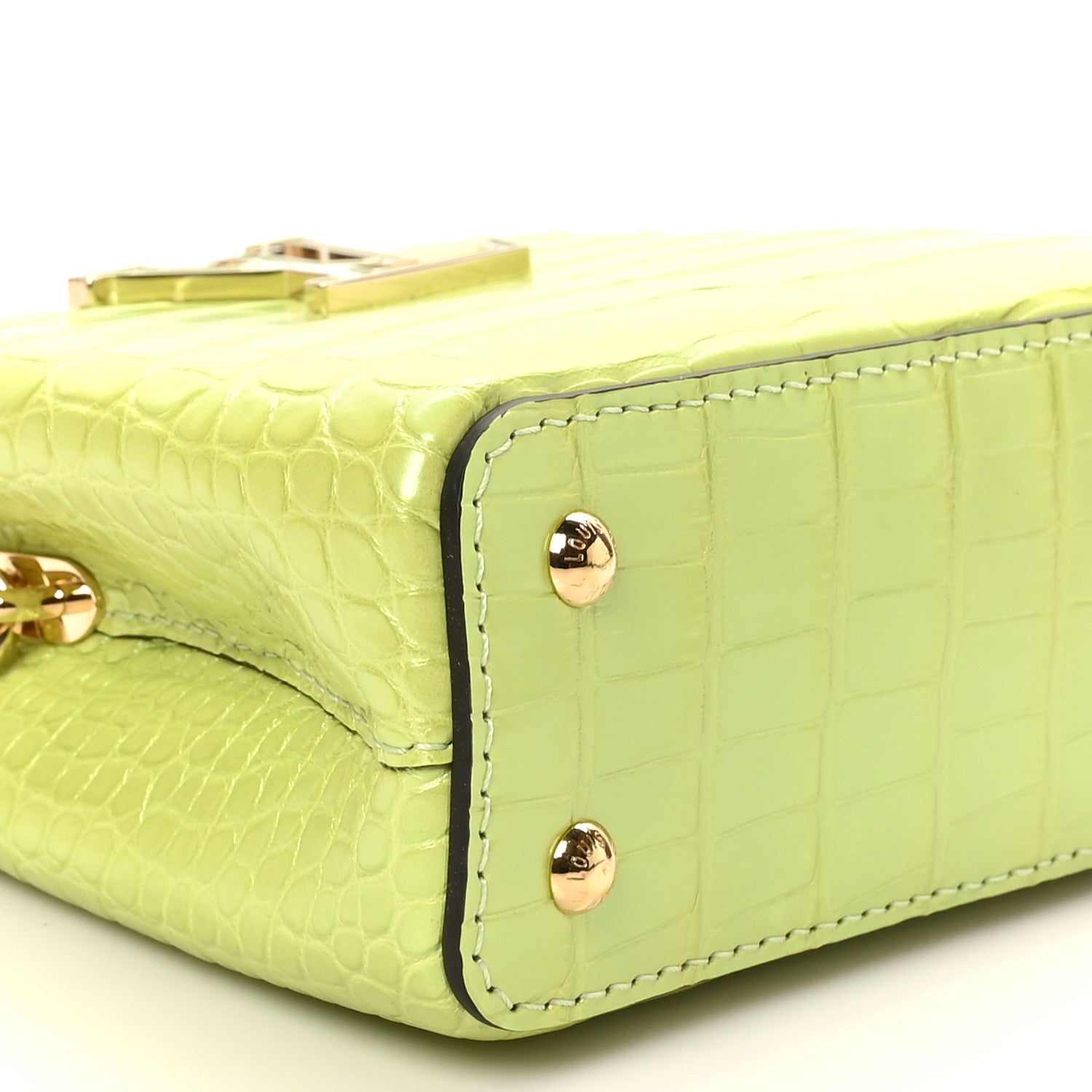Louis Vuitton Iridescent Alligator Nano Capucines Lime