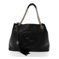 Gucci Pebbled Calfskin Medium Soho Chain Shoulder Bag Black