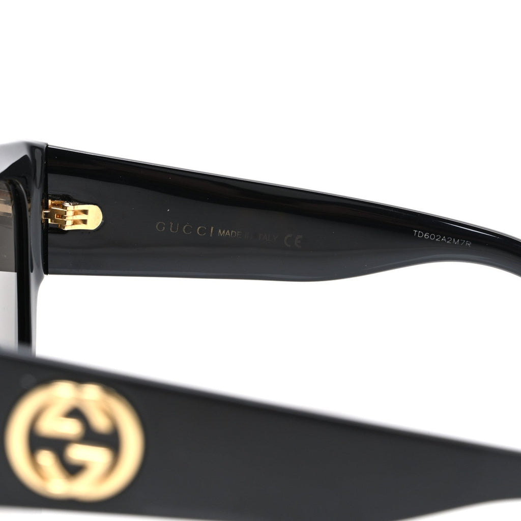 Gucci Acetate Square Frame Sunglasses GG0142SA Black