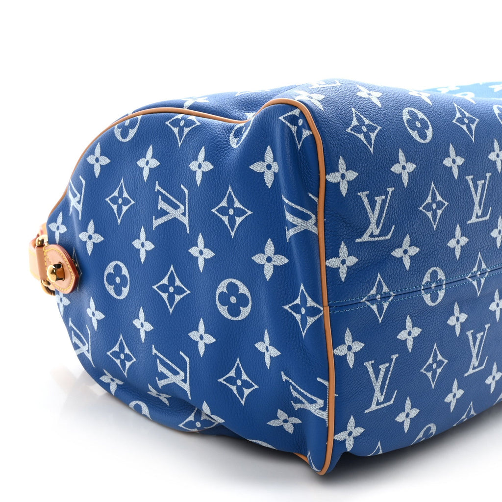 Louis Vuitton Calfskin Monogram Speedy P9 Bandouliere 40 Blue