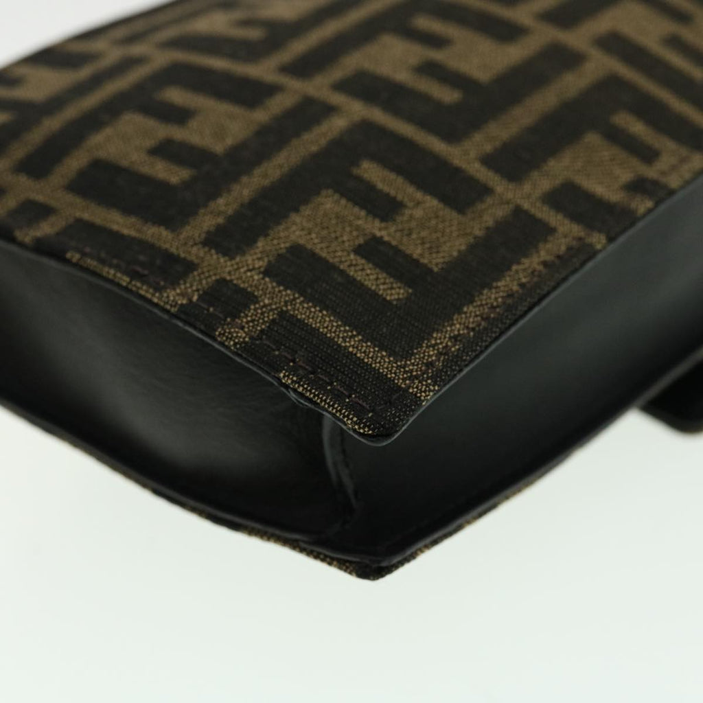 FENDI Zucca Canvas Shoulder Bag Brown Black  31851A
