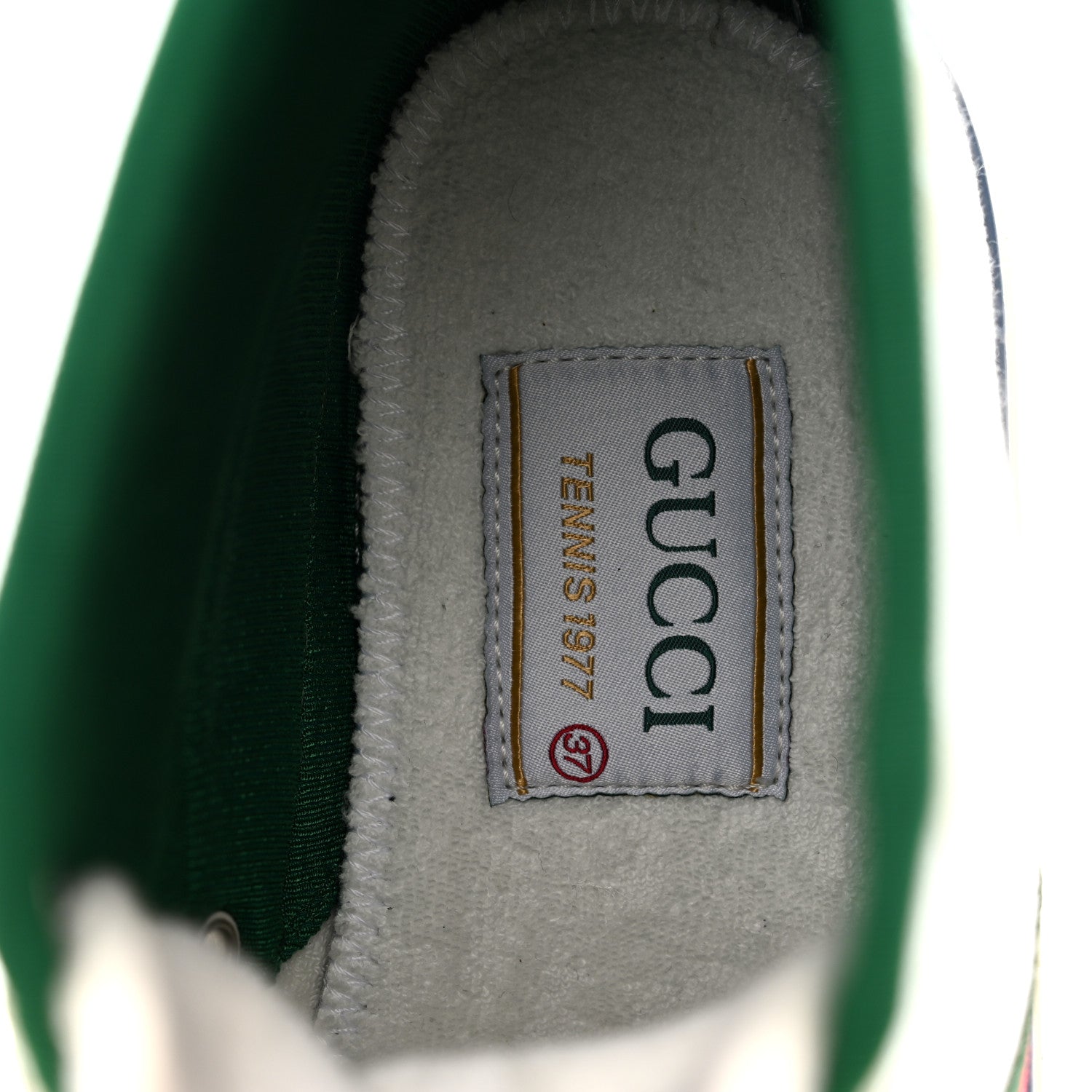 Gucci Monogram GG Mignon Web Womens 1977 Tennis High Top Sneakers 37 White