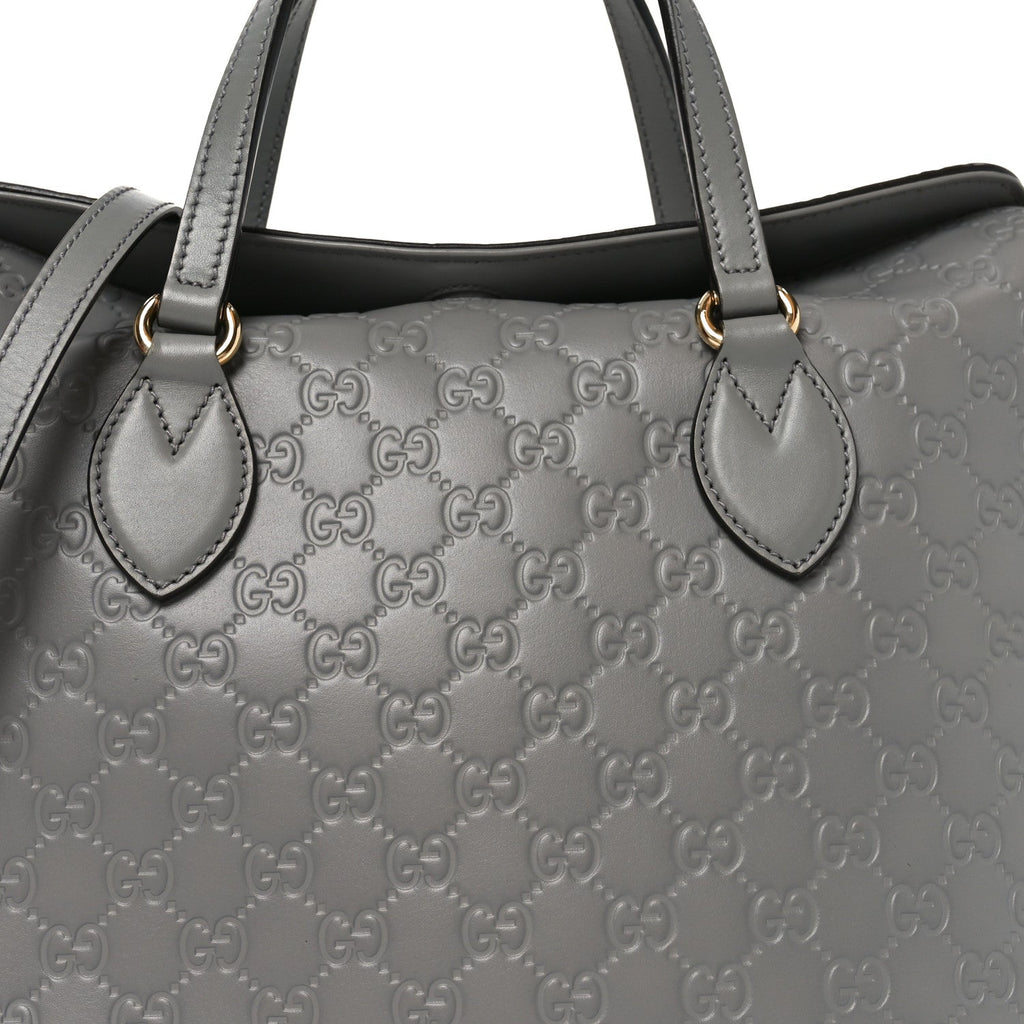 Gucci Guccissima Linea A Foldover Tote Storm Grey