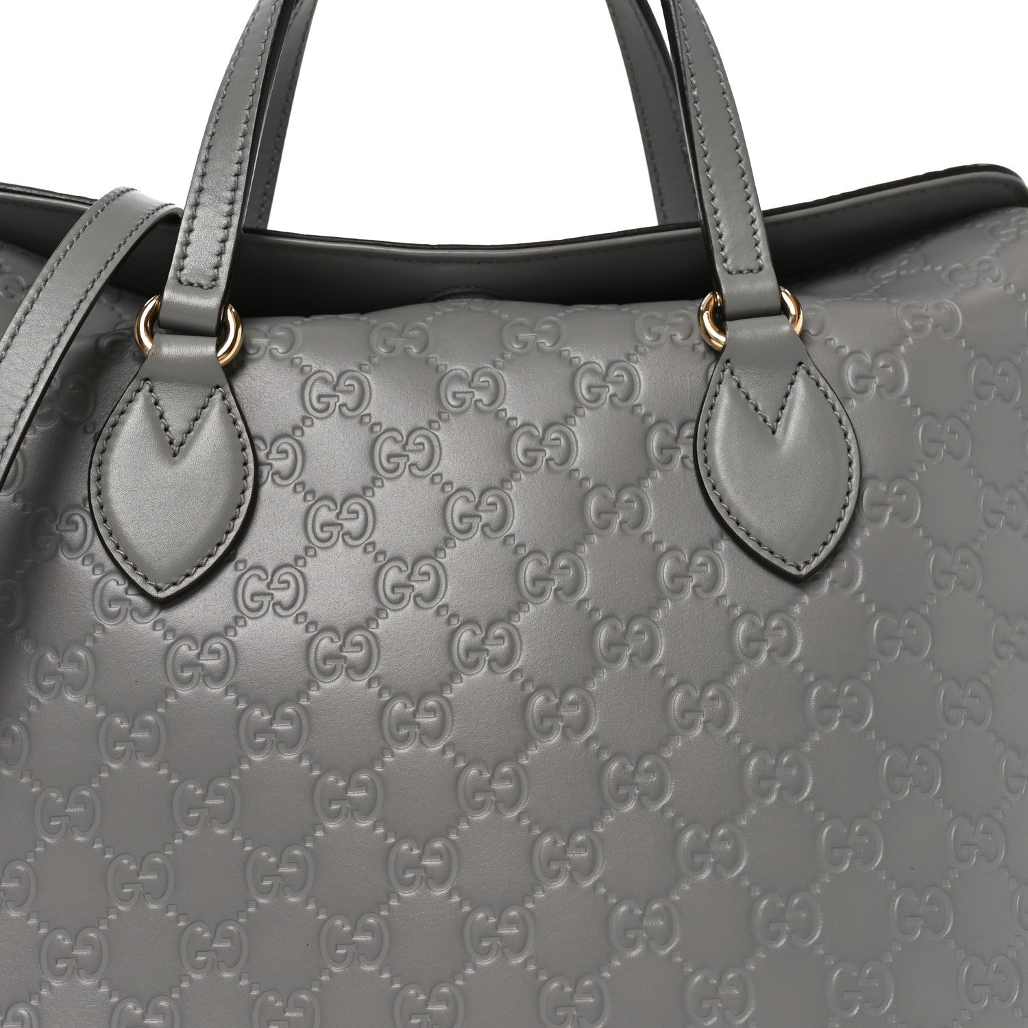 Gucci Guccissima Linea A Foldover Tote Storm Grey