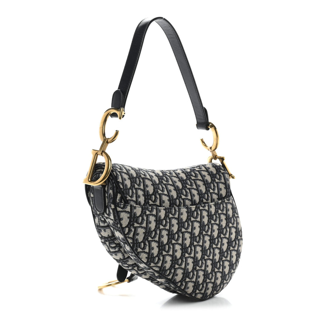 Christian Dior Oblique Saddle Bag Blue