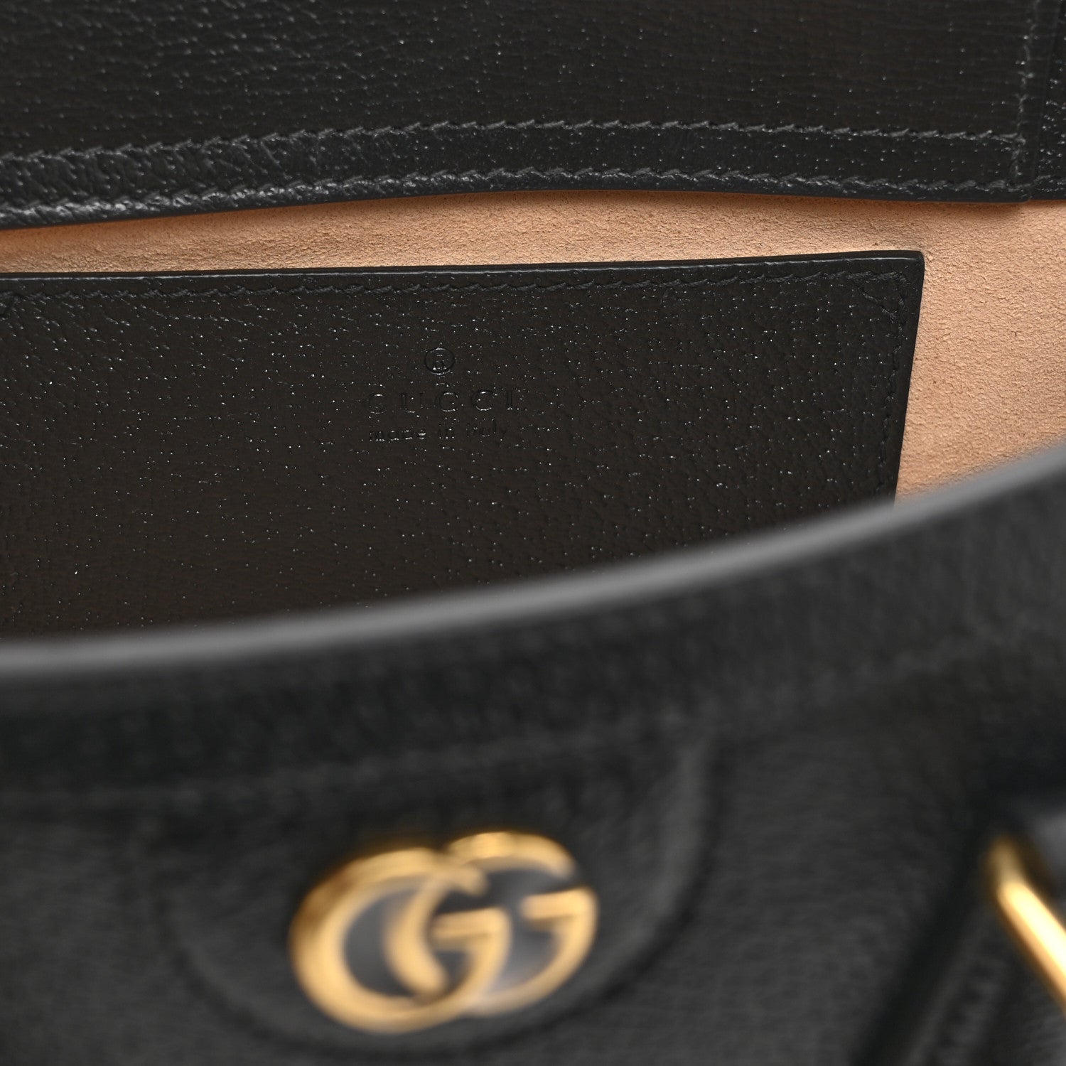 Gucci Textured Dollar Calfskin Web Small Diana Shoulder Bag  Black