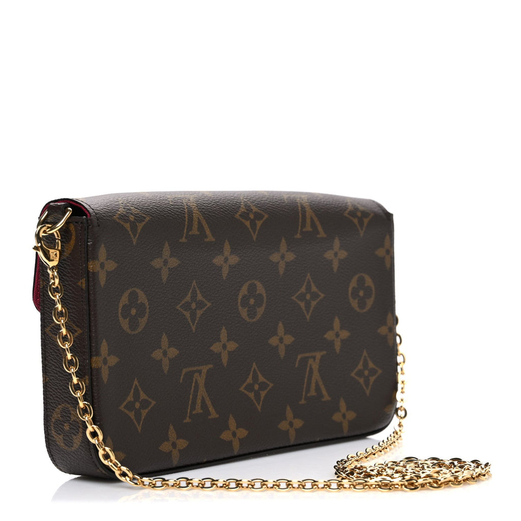 Louis Vuitton Monogram Pochette Felicie Chain Wallet Fuchsia