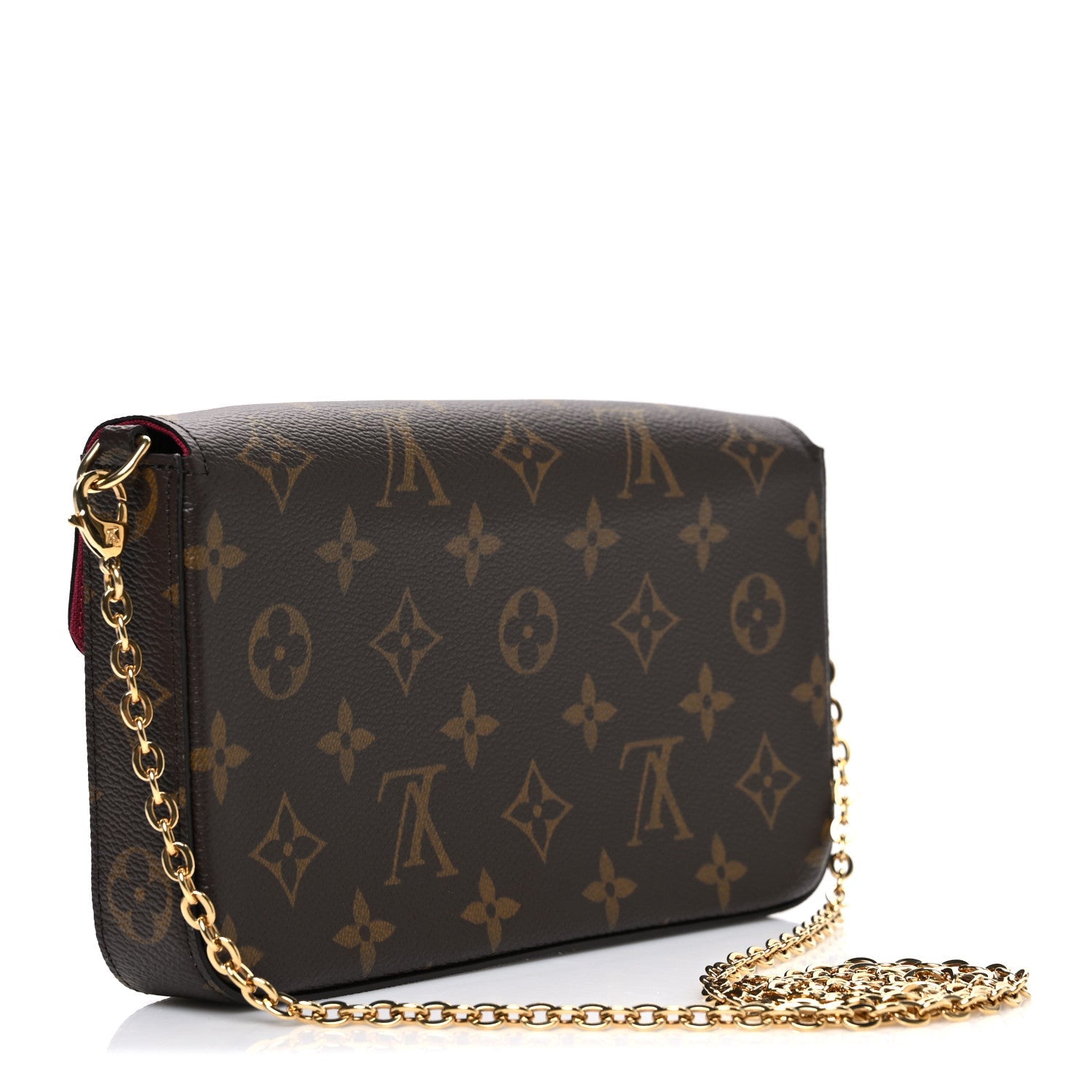 Louis Vuitton Monogram Pochette Felicie Chain Wallet Fuchsia
