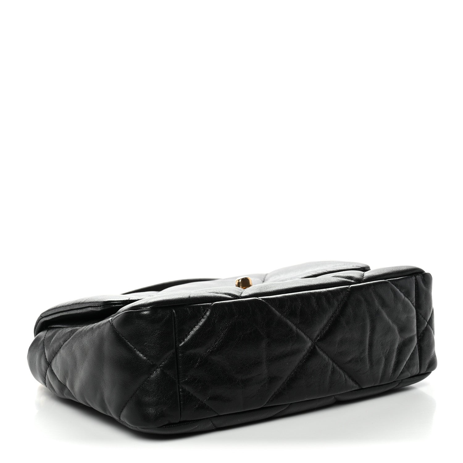 Chanel Shiny Goatskin Quilted Medium Chanel 19 Flap Black