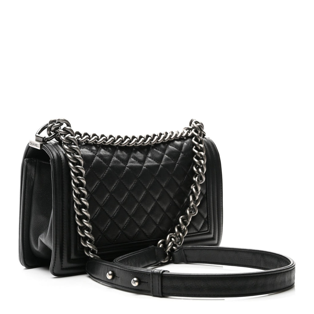 Chanel Calfskin Quilted Medium Boy Flap Black