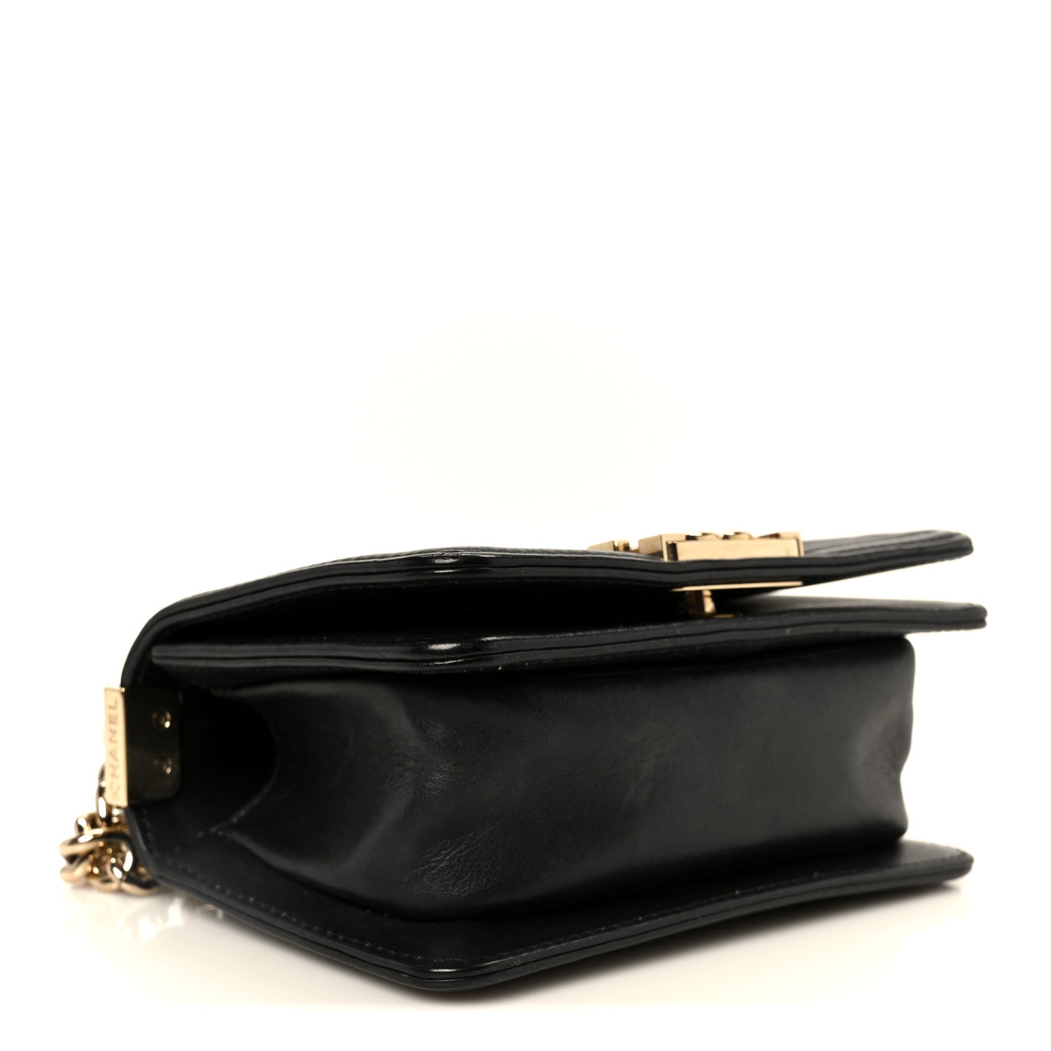 Chanel Lambskin Chevron Quilted Mini Boy Flap  Black