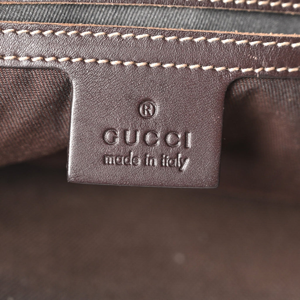 Gucci GG Supreme Monogram Medium Flat Messenger Bag Dark Brown